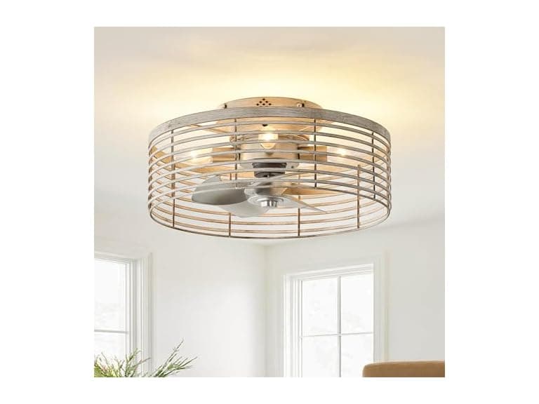 Parrot Uncle 17.7 Inch Caged Ceiling Fan with Light - Image 1