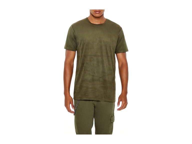 Forever 21  (L) Velour Curved-Hem Tee - Image 1
