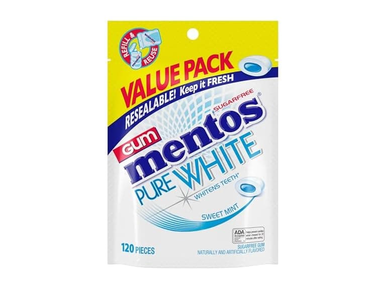 120CT Mentos Pure White Sugar-Free Chewing Gum - Image 1