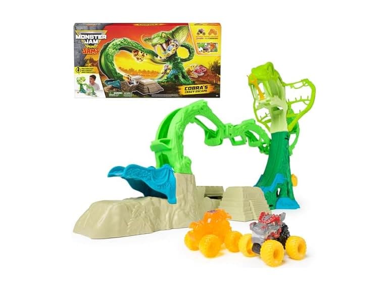 Monster Jam Mini Jams, Cobra’s Crazy Escape Playset - Image 1