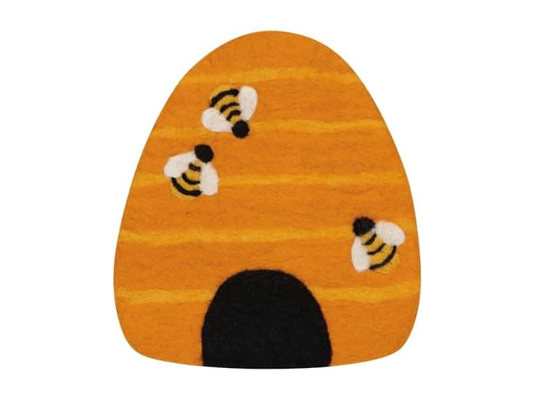 Jubilee Bumblebee Felt Wool Trivet 7.5 x 8in - Image 1
