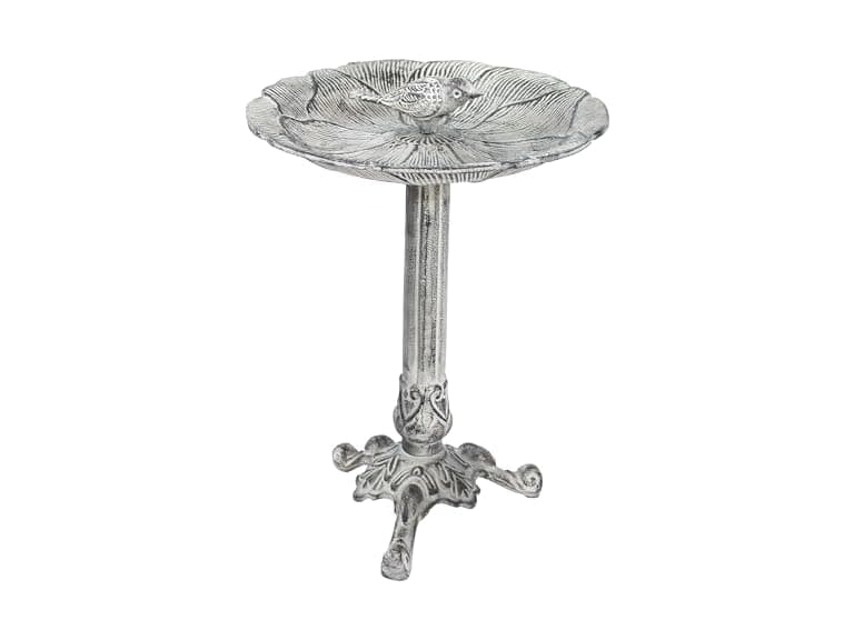 Antique Metal Bird Bath 13" w/ UV-Resistant Finish - Image 1