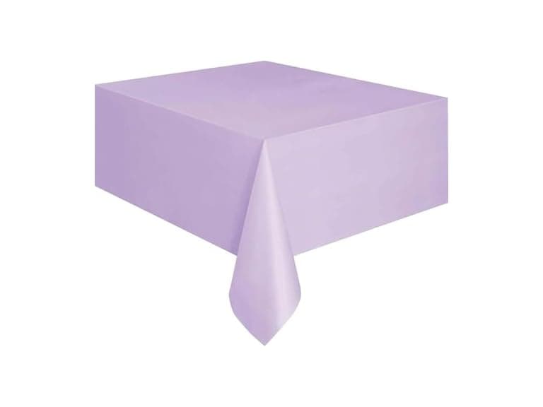 Lavender Solid Rectangular Plastic Table Cover - Image 1