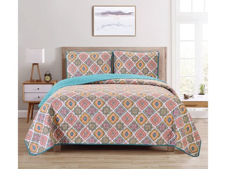 Reversible Printed Quilt Set (3 Piece) - Image 1