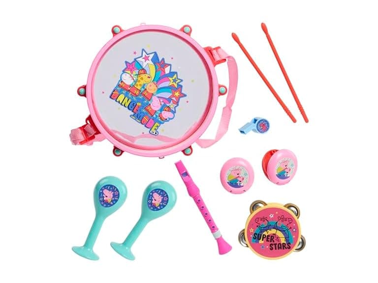 Peppa Pig Party Drum Set, 10-Pieces - Image 1