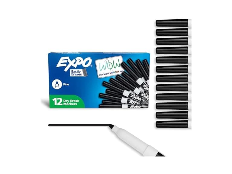 EXPO Dry Erase Markers, Low Odor, 12 Count - Image 1