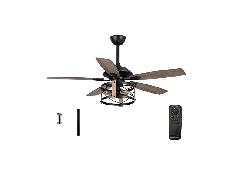 Parrot Uncle 52" F6316Q-PU Rustic Ceiling Fan w/Light - Image 1