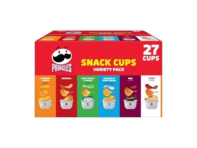 27CT Pringles Potato Crisps Chips, Lunch Snacks - Image 1