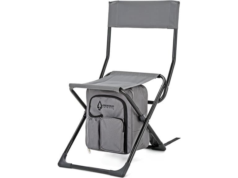 ARROWHEAD OUTDOOR Backrest Stool w/ Cooler Bag - Image 1