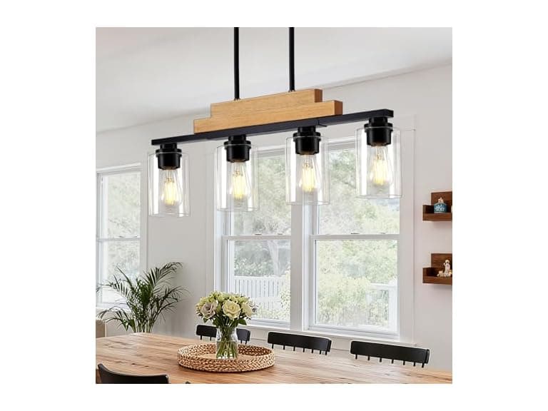 4-Light Linear Chandeliers for Dining Room Hanging - Image 1