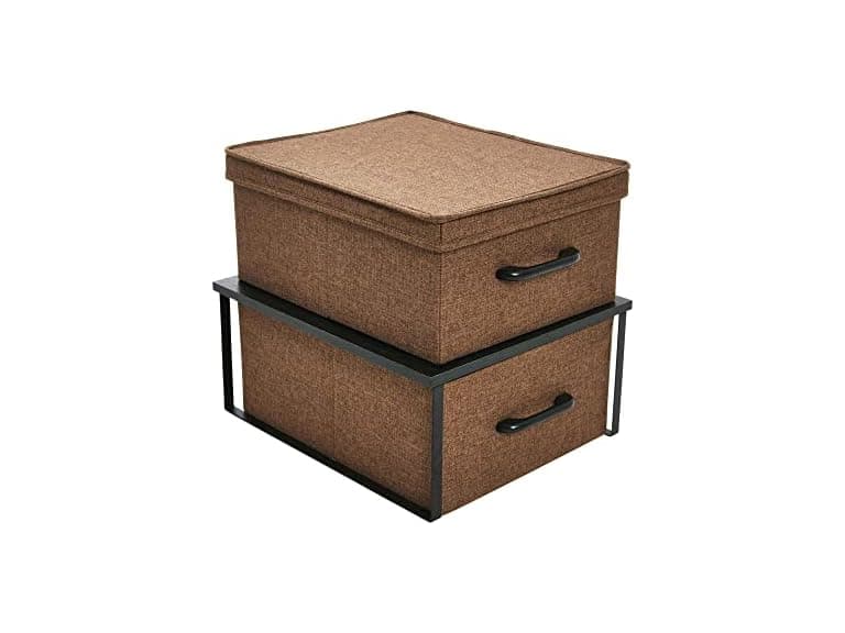 Household Essentials Stacking Storage Boxes with Laminate Top - Image 1
