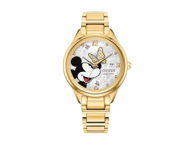 Citizen Ladies Eco-Drive Mickey Mouse Watch, Gold- - Image 1