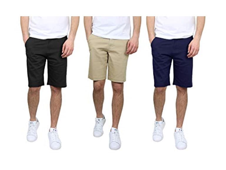 3PK Mens Flex Stretch Chino Shorts - Image 1