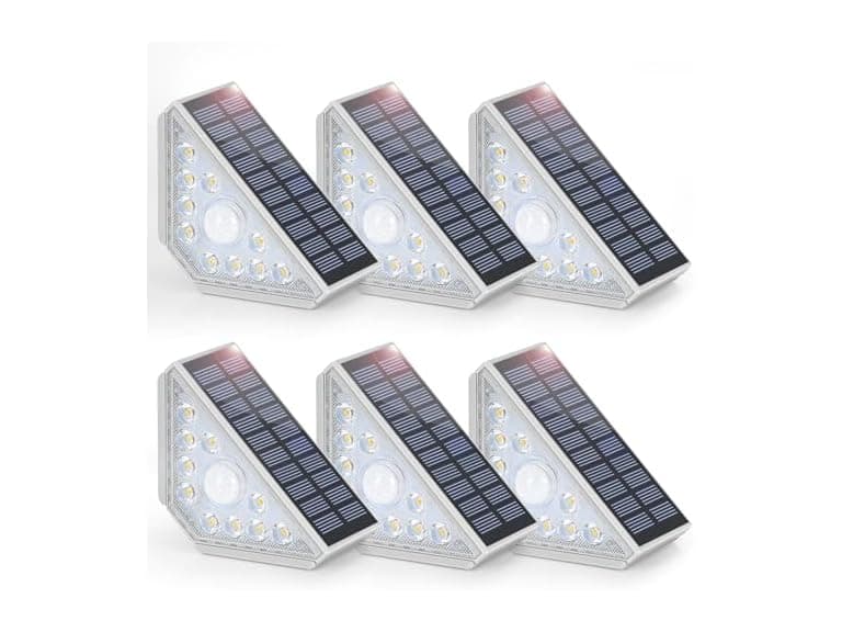 6-Pack Solar Step Lights for Outside, Motion Sensor Waterproof - Image 1