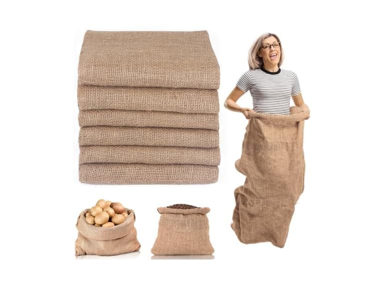 Kmise Burlap Potato Sack Race Bags (Pack of 6) - Image 1