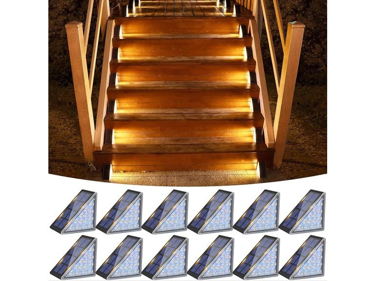Hakol 12 Pack Solar Step Lights, 80 Lumen - Image 1