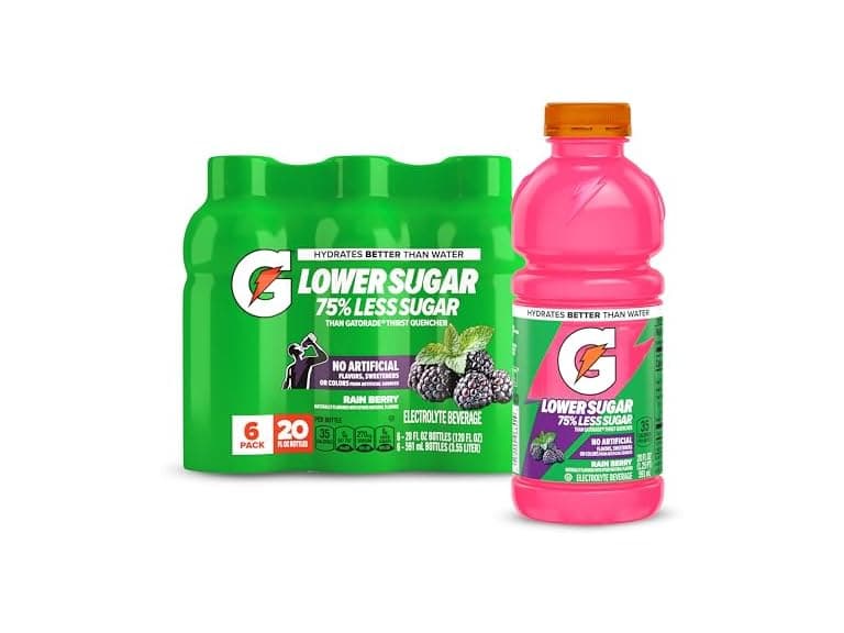 6PK Gatorade Lower Sugar Electrolyte Rain Berry - Image 1
