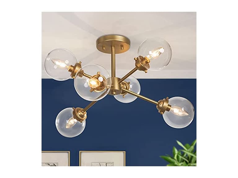KSANA Gold SemiFlush Mount Ceiling Light