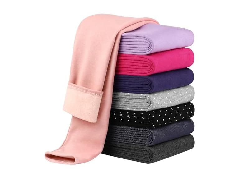 Cooraby Girls (4-5T) Cotton Fleece Lined Tights - Image 1