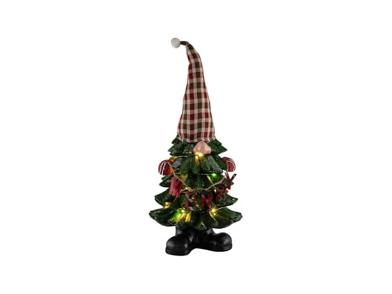 Alpine Corporation 28" Christmas Tree Merry Gnome Statue - Image 1