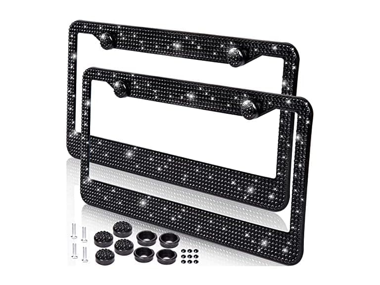 Zone Tech GA0071 Shiny Bling License Plate Frame 2 pk - Image 1