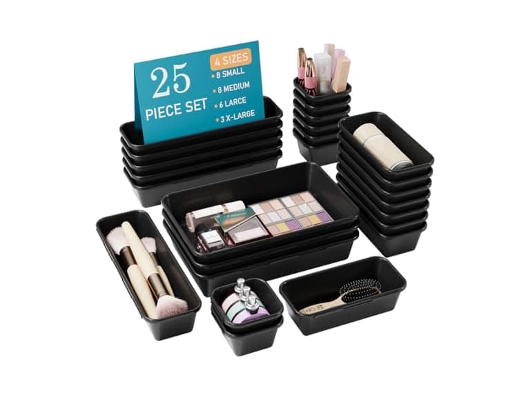 25 PCS Black Drawer Organizer Set - Image 1