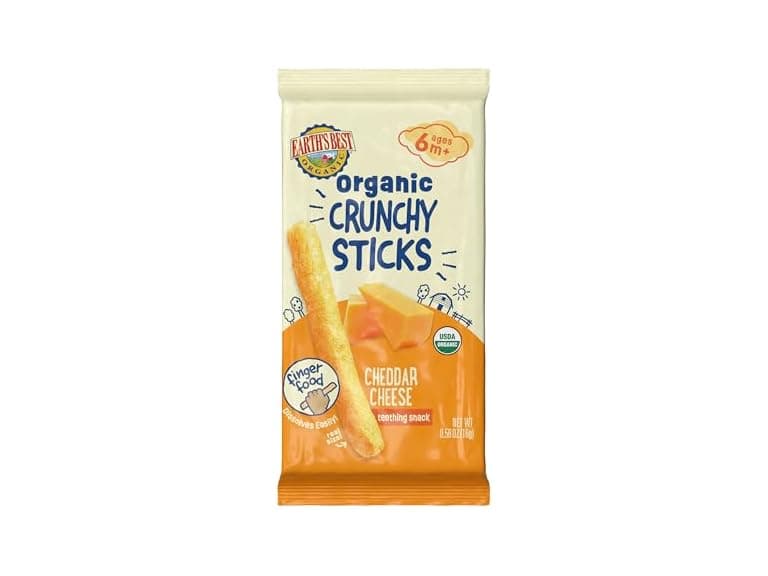 5PK Earth's Best Crunchy Sticks, Cheese, 0.56 oz - Image 1
