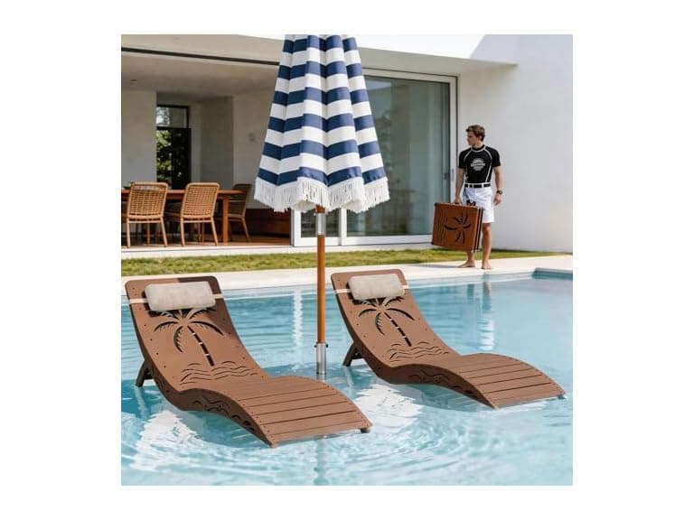 zzwhom Folding in Pool Lounge Chair Set of 2 - Image 1