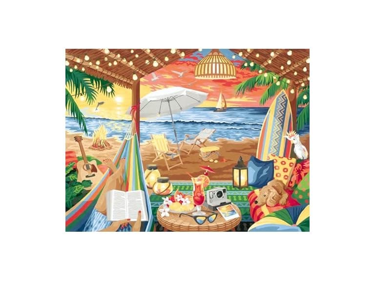 Ravensburger Relax CreArt Cozy Cabana Paint by Numbers Kit - Image 1