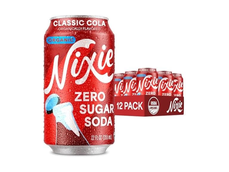12PK Nixie Organic Zero Sugar Soda, Classic Cola - Image 1