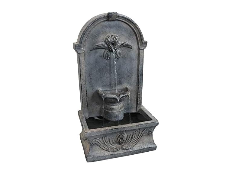 Sunnydaze 28-Inch Outdoor French-Inspired Flat Back Water Fountain - Image 1