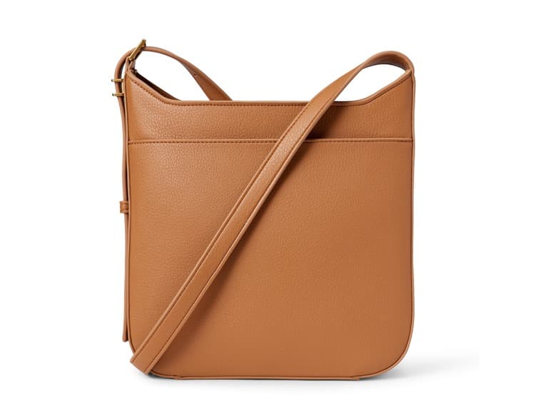 Amazon Essentials Women's Faux Leather Slim Crossbody Bag, Tan - Image 1