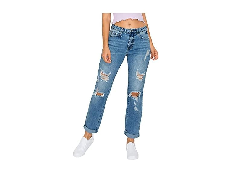 WAX Jean Women Boyfriend Destructed Blown Jeans - Image 1