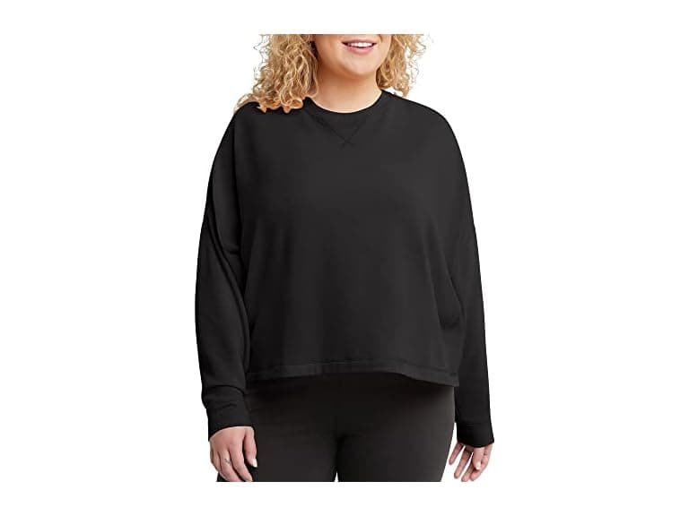Hanes Women Originals Fleece Crop Sweatshirt - Image 1