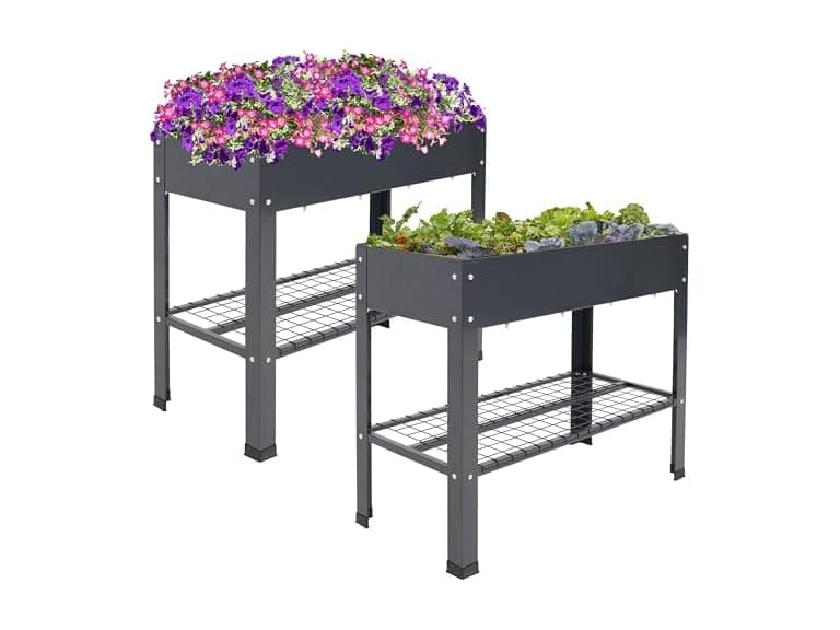 Galvanized Steel Raised Garden Bed, Set of 2 - Image 1