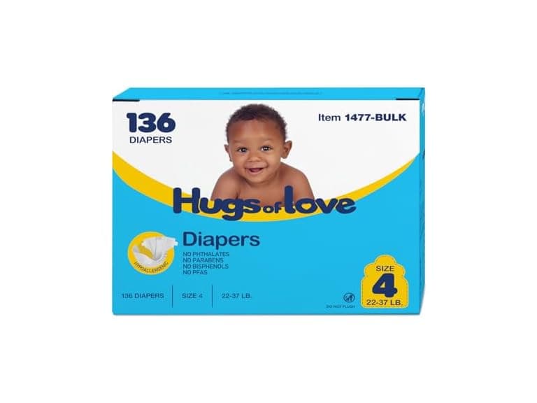 Dynarex Hugs-of-Love Diapers Size 4 136ct - Image 1