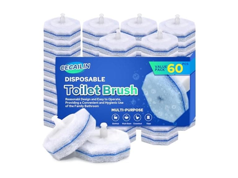 60pcs Disposable Toilet Brush Refills - Image 1