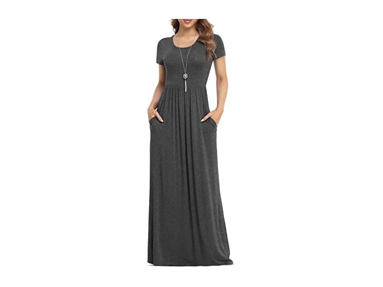 Viishow Women (L) Short Sleeve Loose Pockets Grey - Image 1