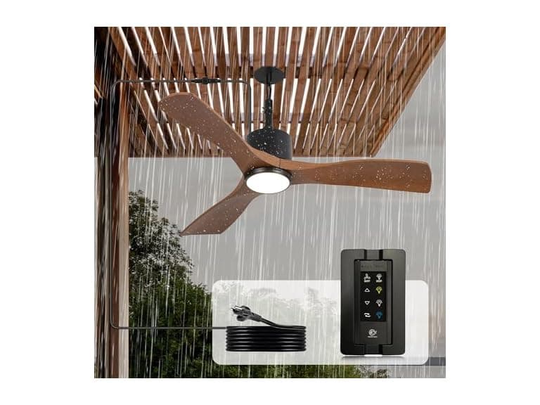 Parrot Uncle F5001BR 42" Outdoor Ceiling Fan, Walnut - Image 1