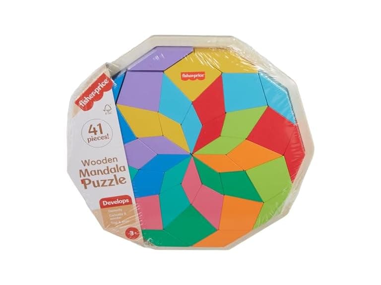 Fisher-Price Wood Preschool Toy Mandala Puzzle - Image 1