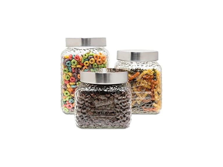 American Atelier Hammered Main St. Canister Set 3-Piece Glass Jars  - Image 1