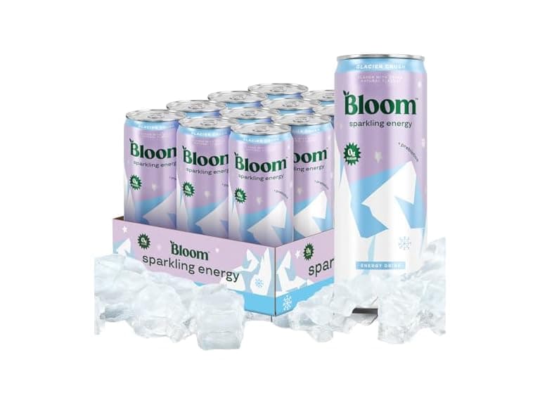 12PK Bloom Nutrition Sparkling Energy Drink - Glacier Crush - Image 1