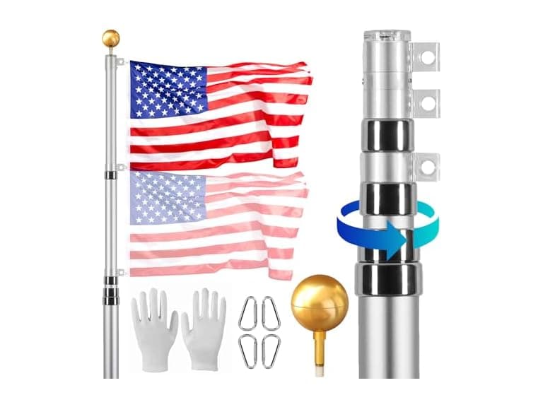 VEVOR 20FT Telescoping Flag pole Kit - Image 1
