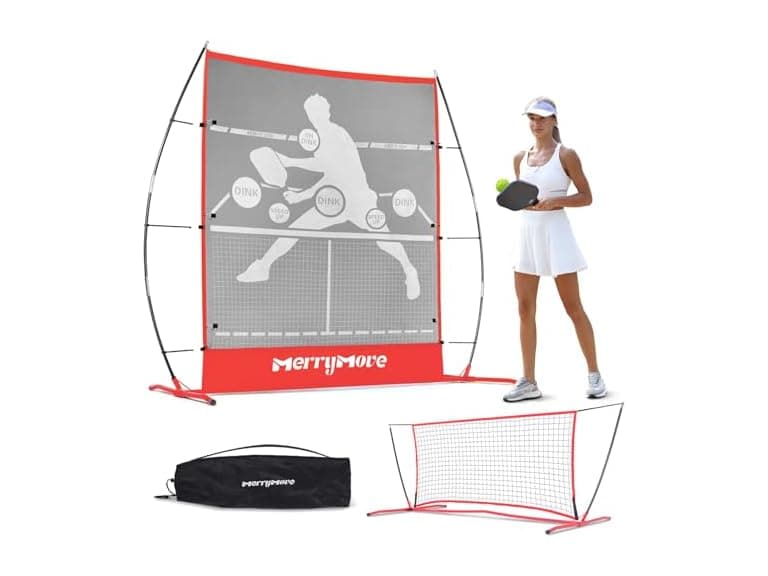 Red Pickleball Practice Rebounder Net - Image 1