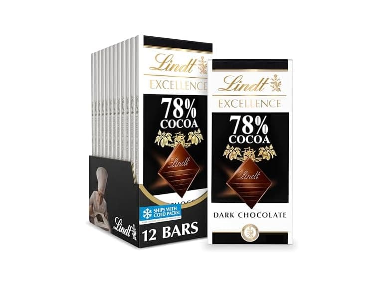 Lindt Excellence 78% Dark Choc Bar 12pk - Image 1