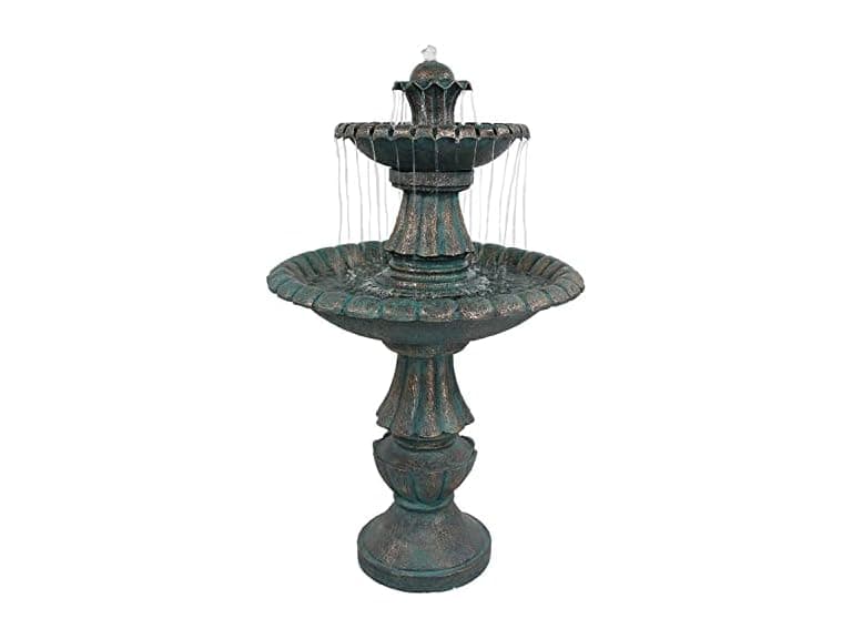 Sunnydaze Nouveau 2-Tier Outdoor Water Fountain 41 Inch - Image 1