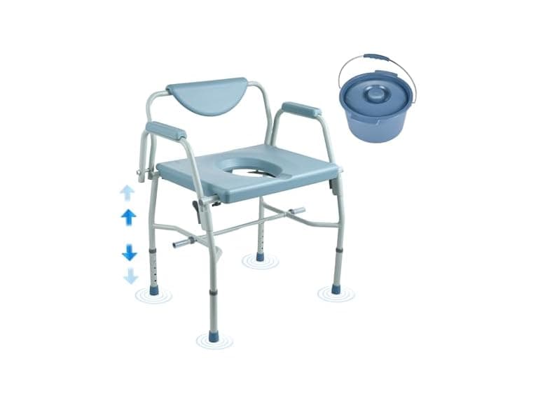 Commode Chair, Bedside Commode with Drop-Down - Image 1