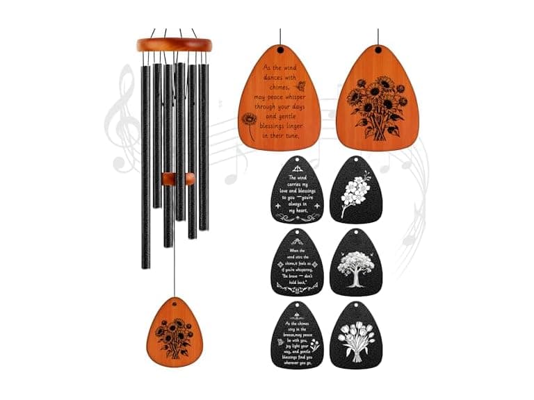 StellaRose Matte Textured black Wind Chimes - Image 1