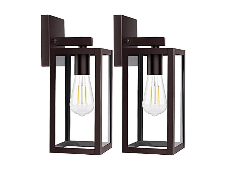 Brightever 2-Pack Outdoor Wall Light Fixtures, Brown - Image 1
