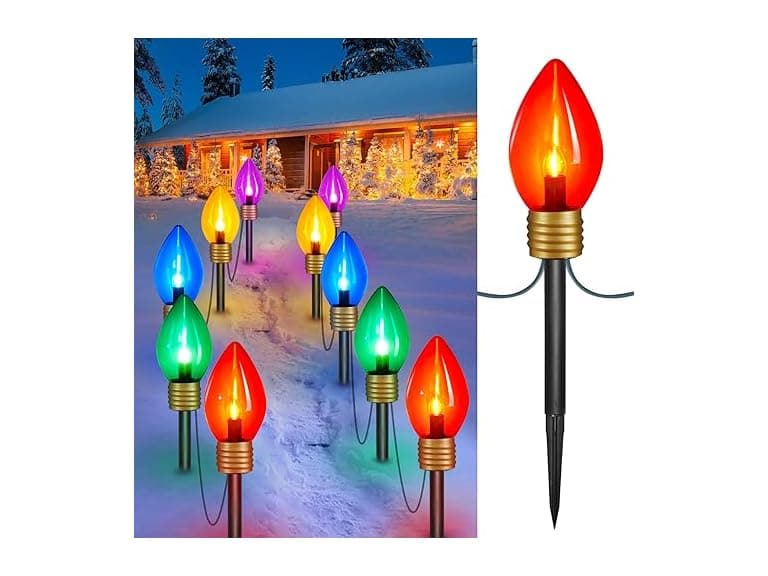 Christmas Lights Jumbo C9 Outdoor Lawn Decorations, 2 Pack - Image 1